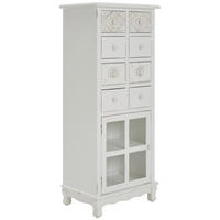 COMODĂ 50/120/35 cm  - alb, Romantik / Landhaus, sticlă/lemn (50/120/35cm) - Landscape