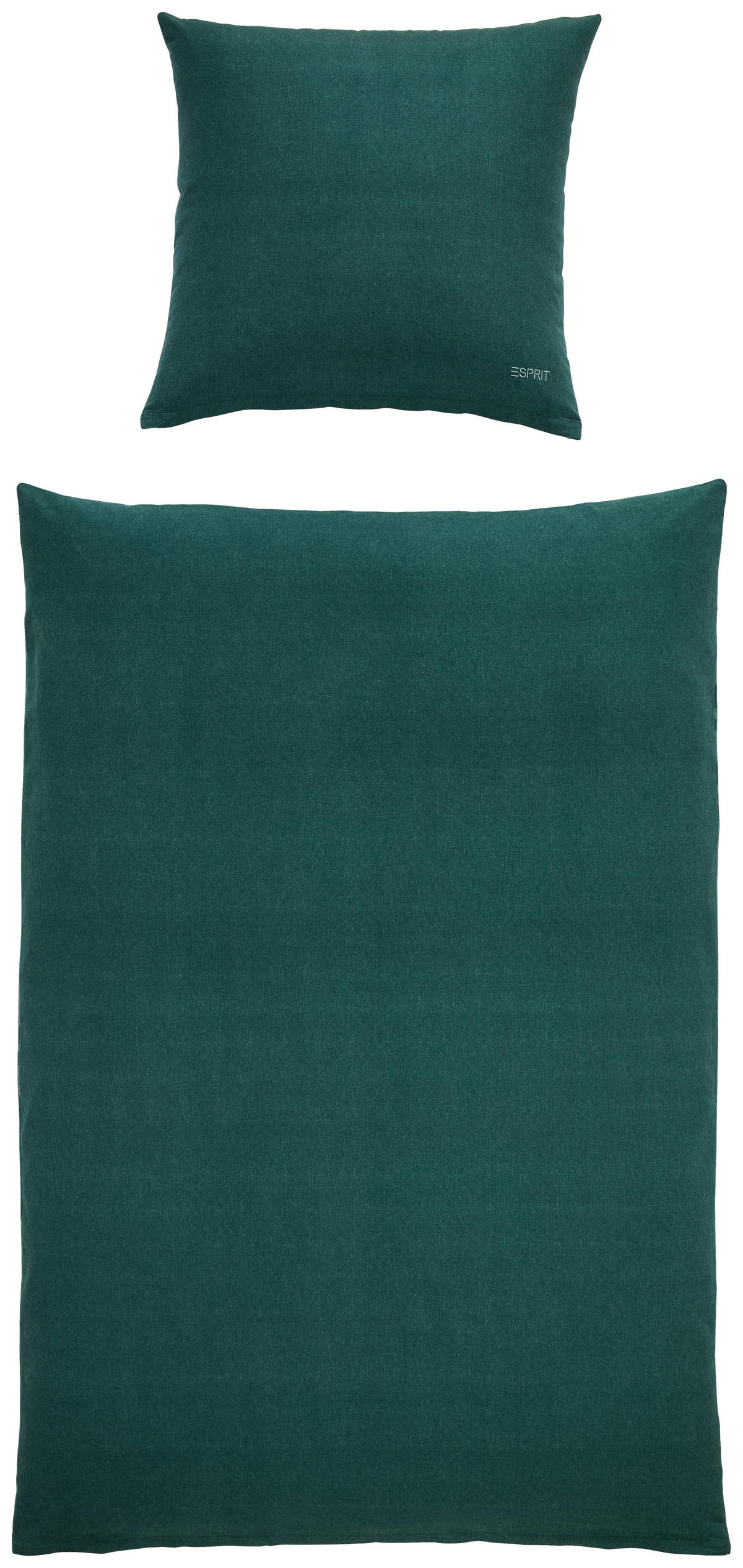 WENDEBETTWÄSCHE E-Scatter Big Flanell 155/220 cm  - Dunkelgrün/Grün, Basics, Textil (155/220cm) - Esprit