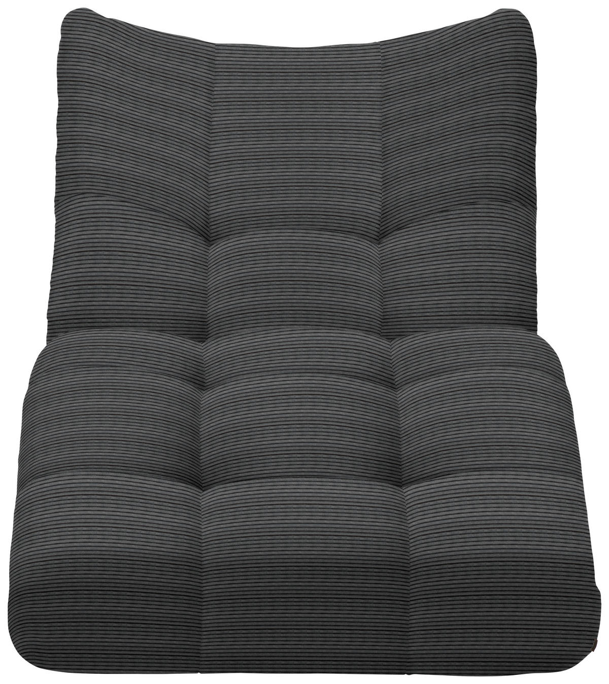 RELAXLIEGE in Cord Dunkelgrau  - Dunkelgrau/Schwarz, Design, Textil/Metall (87/93/188cm) - Xora
