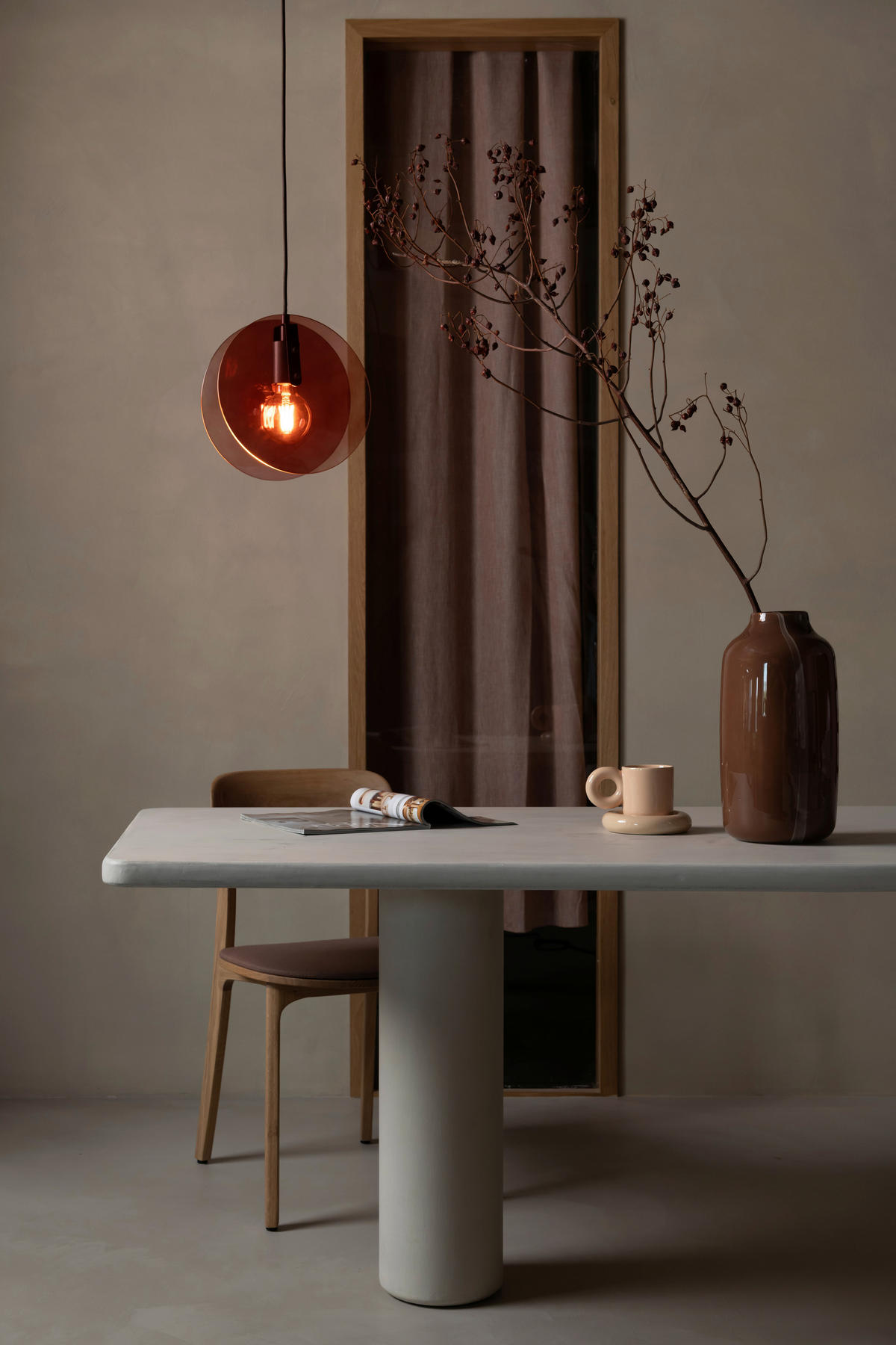 HÄNGELEUCHTE 21,5/278,5 cm  - Bordeaux, Design, Glas/Metall (21,5/278,5cm) - It's about Romi