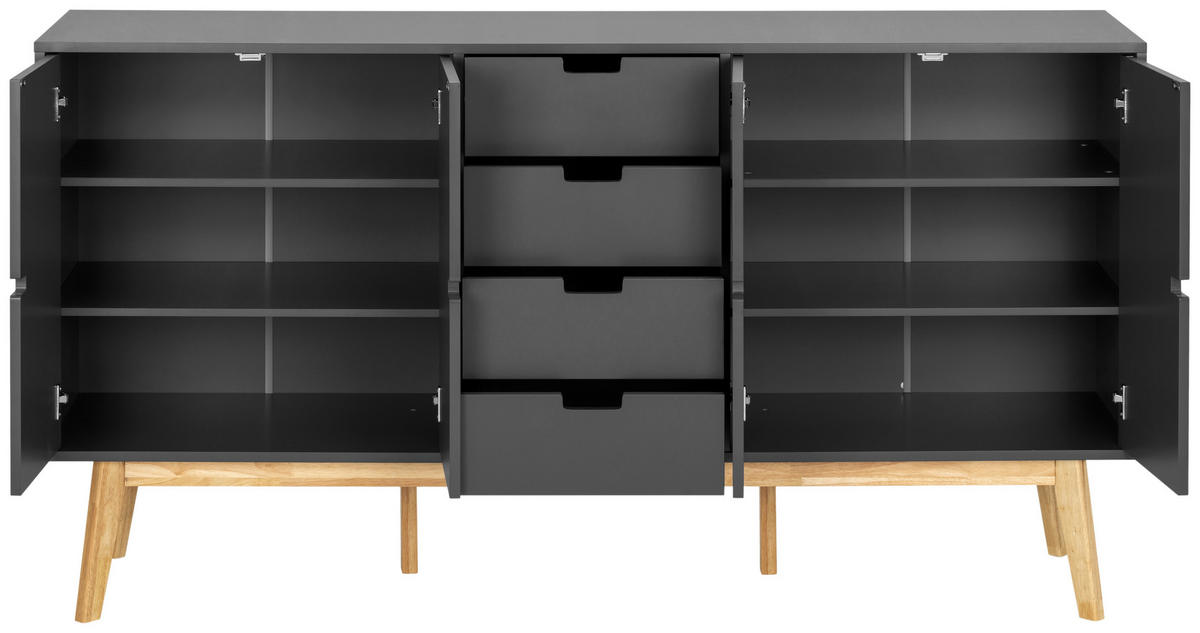 SIDEBOARD  in 160/86/40 cm  - Naturfarben/Grau, Design, Holz/Holzwerkstoff (160/86/40cm) - MID.YOU
