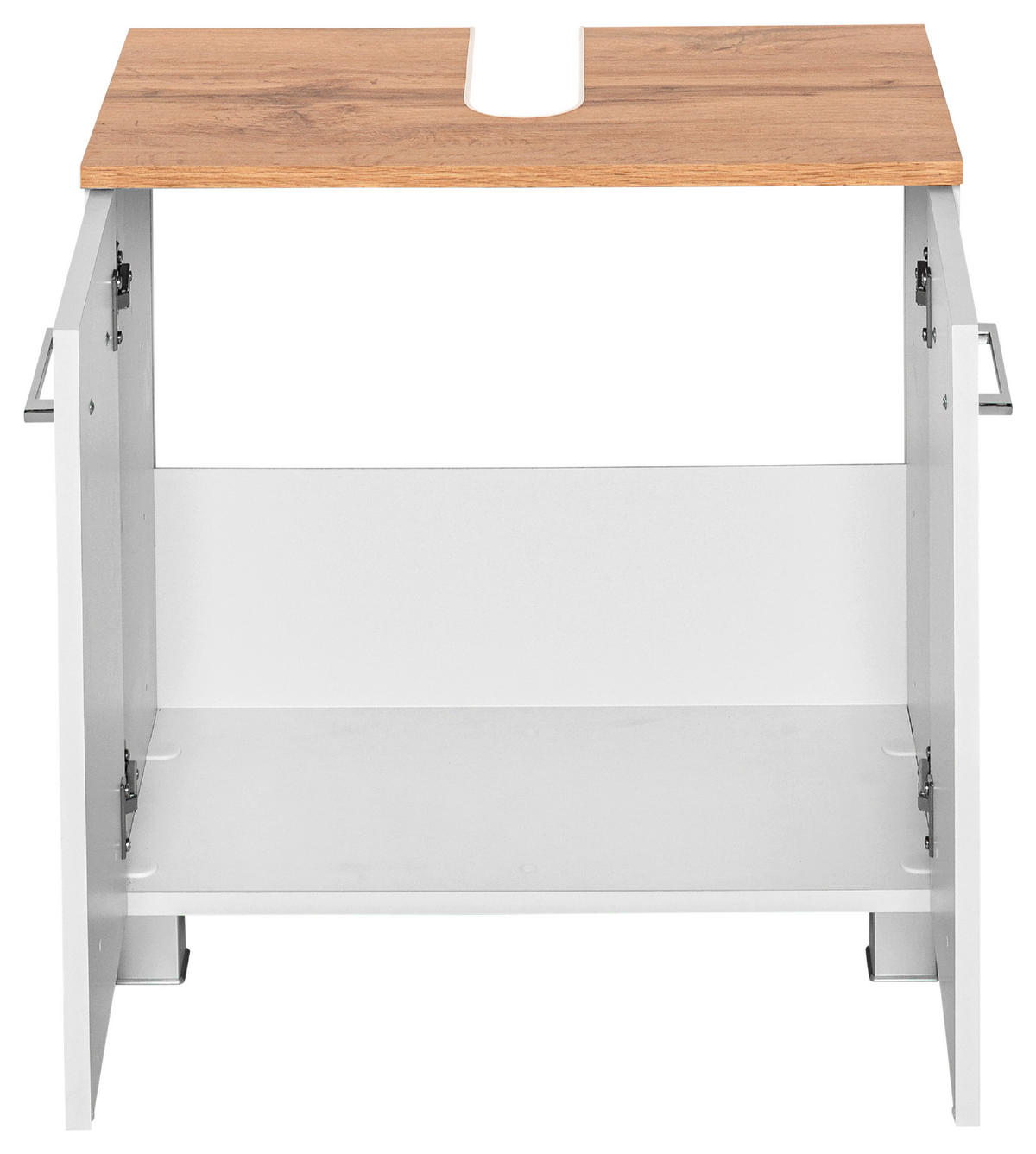 WASCHBECKENUNTERSCHRANK 60/59/35 cm  - Chromfarben/Weiss, Modern, Holzwerkstoff/Kunststoff (60/59/35cm) - Held