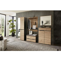 SKRINKA NA TOPÁNKY, grafitová, dub artisan, 80/107/38 cm - čierna/farba duba, Design, kompozitné drevo/plast (80/107/38cm) - Voleo