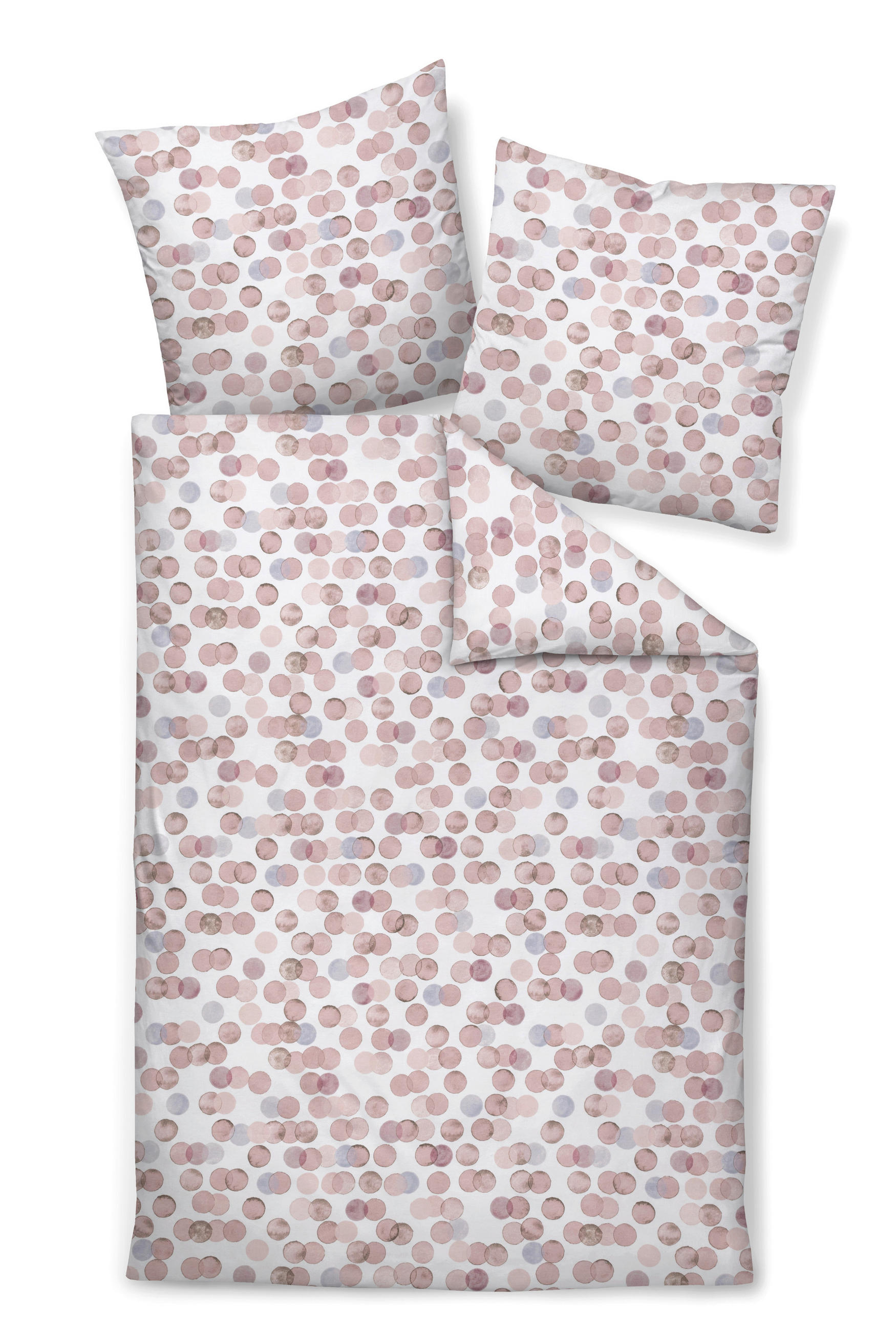 POSTELJNINA 135/200 cm bombažni flanel starinsko roza - starinsko roza, Konvencionalno, tekstil (135/200cm) - Janine