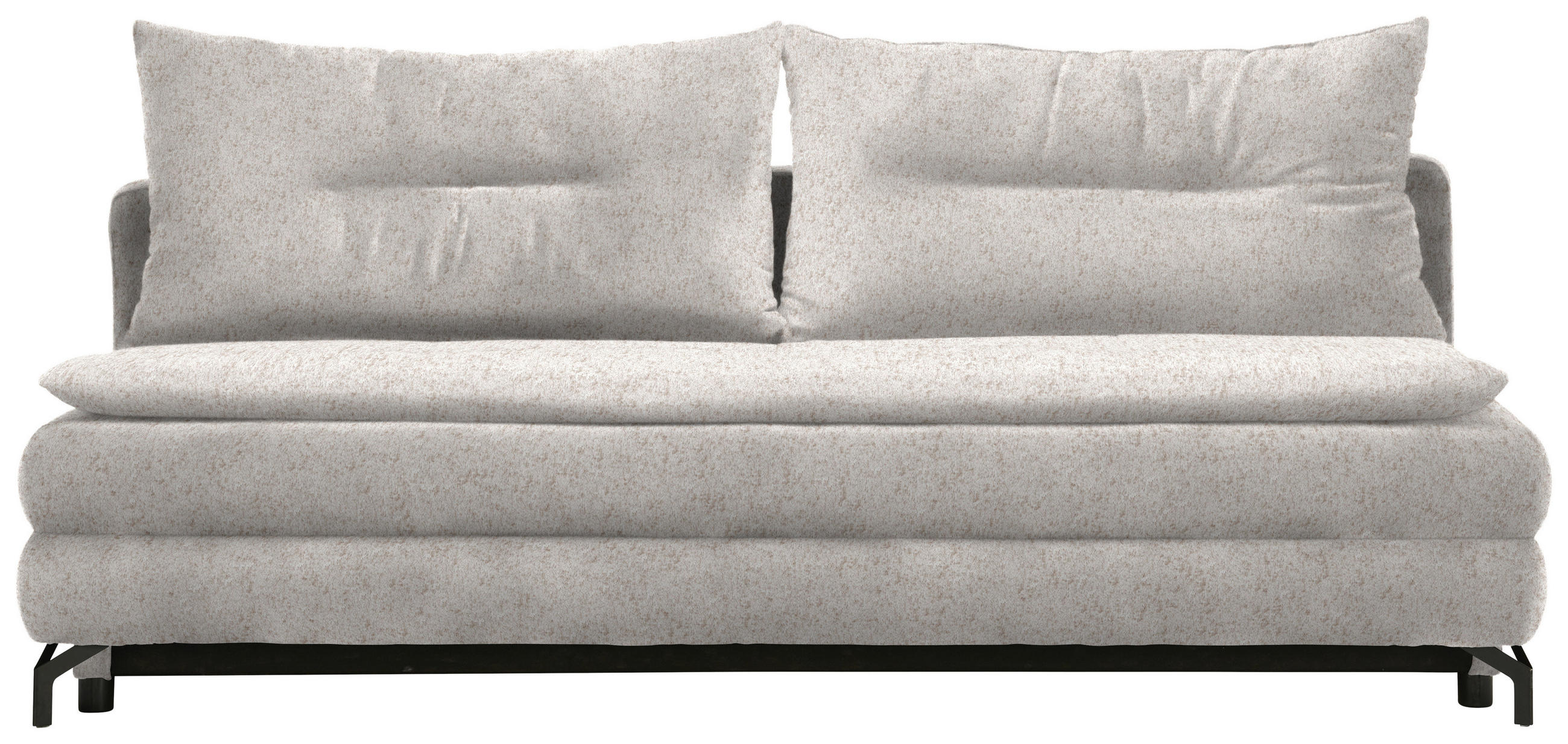 KANAPÉÁGY bézs  - bézs/fekete, Modern, textil/fém (208/73/92/102cm) - Novel