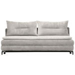 SCHLAFSOFA in Chenille, Plüsch Beige  - Beige/Schwarz, MODERN, Textil/Metall (208/73/92/102cm) - Novel