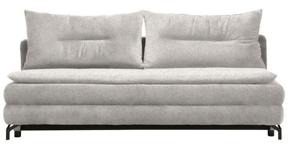 SCHLAFSOFA in Chenille, Plüsch Beige  - Beige/Schwarz, MODERN, Textil/Metall (208/73/92/102cm) - Novel