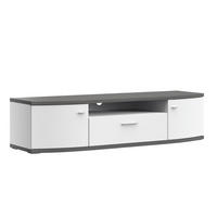 TV-ELEMENT Graphitfarben, Weiss Hochglanz  165,1/40,5/50 cm  - Weiss Hochglanz/Alufarben, Design, Holzwerkstoff/Kunststoff (165,1/40,5/50cm) - Modante