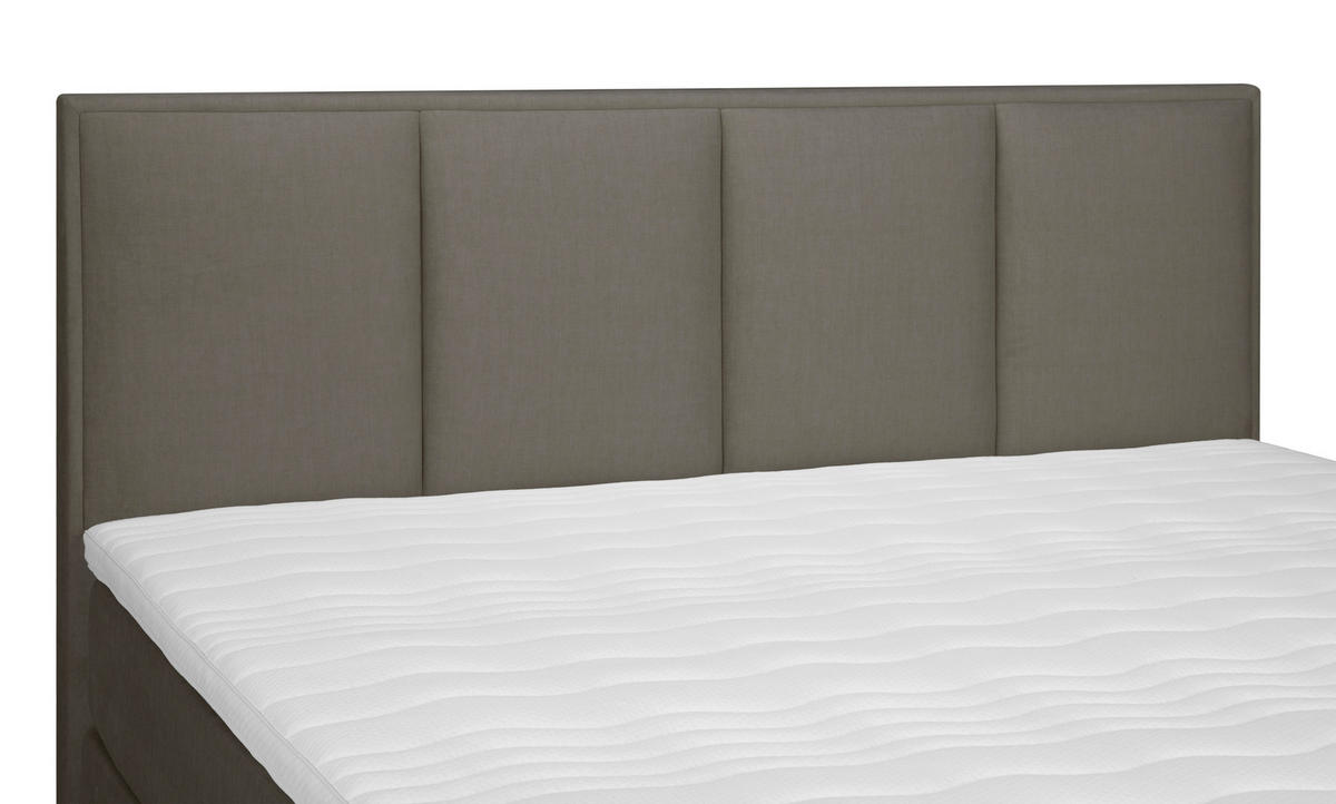 BOXSPRING-ÁGY 160/200 cm  barna  - barna/alumíniumszínű, Modern, textil (160/200cm) - MID.YOU