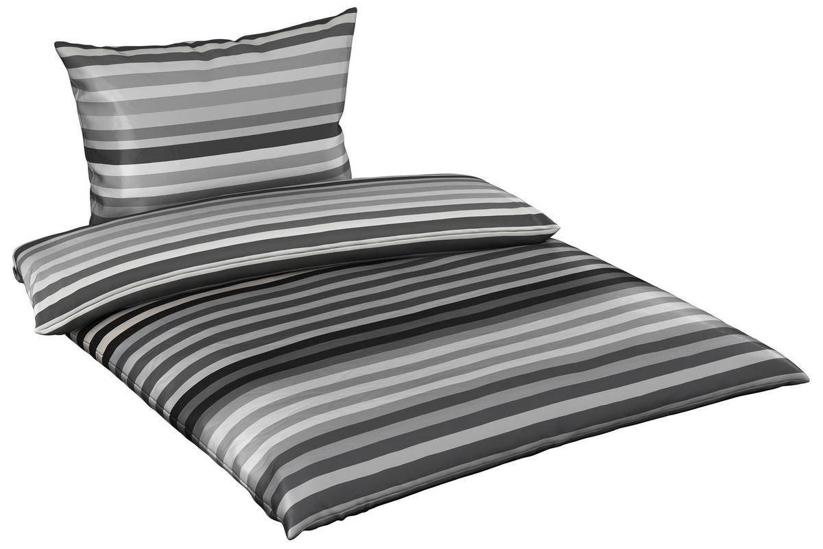 POSTEĽNÁ BIELIZEŇ, satén, antracitová, 140/200 cm - antracitová, Basics, textil (140/200cm) - Novel
