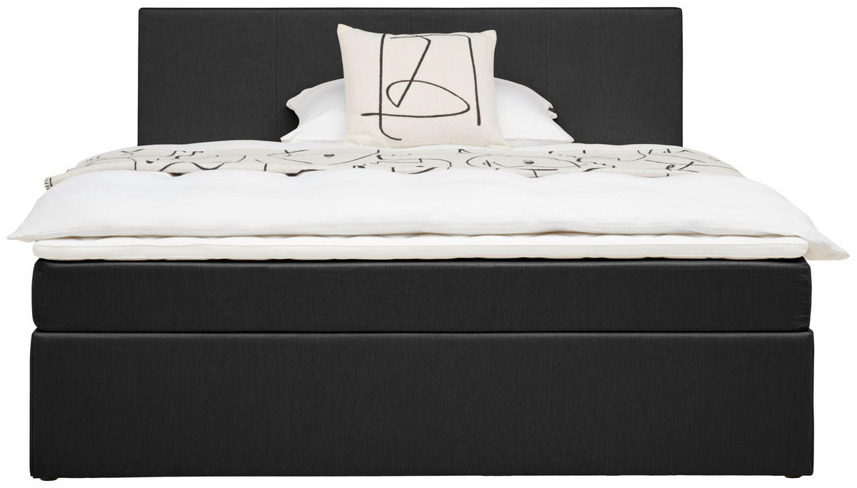 BOXBETT 180/200 cm  in Grau  - Schwarz/Grau, Basics, Holz/Holzwerkstoff (180/200cm) - P & B