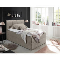 BOXSPRING-ÁGY 120/200 cm  iszapszínű  - fekete/iszapszínű, Basics, műanyag/textil (120/200cm) - MID.YOU
