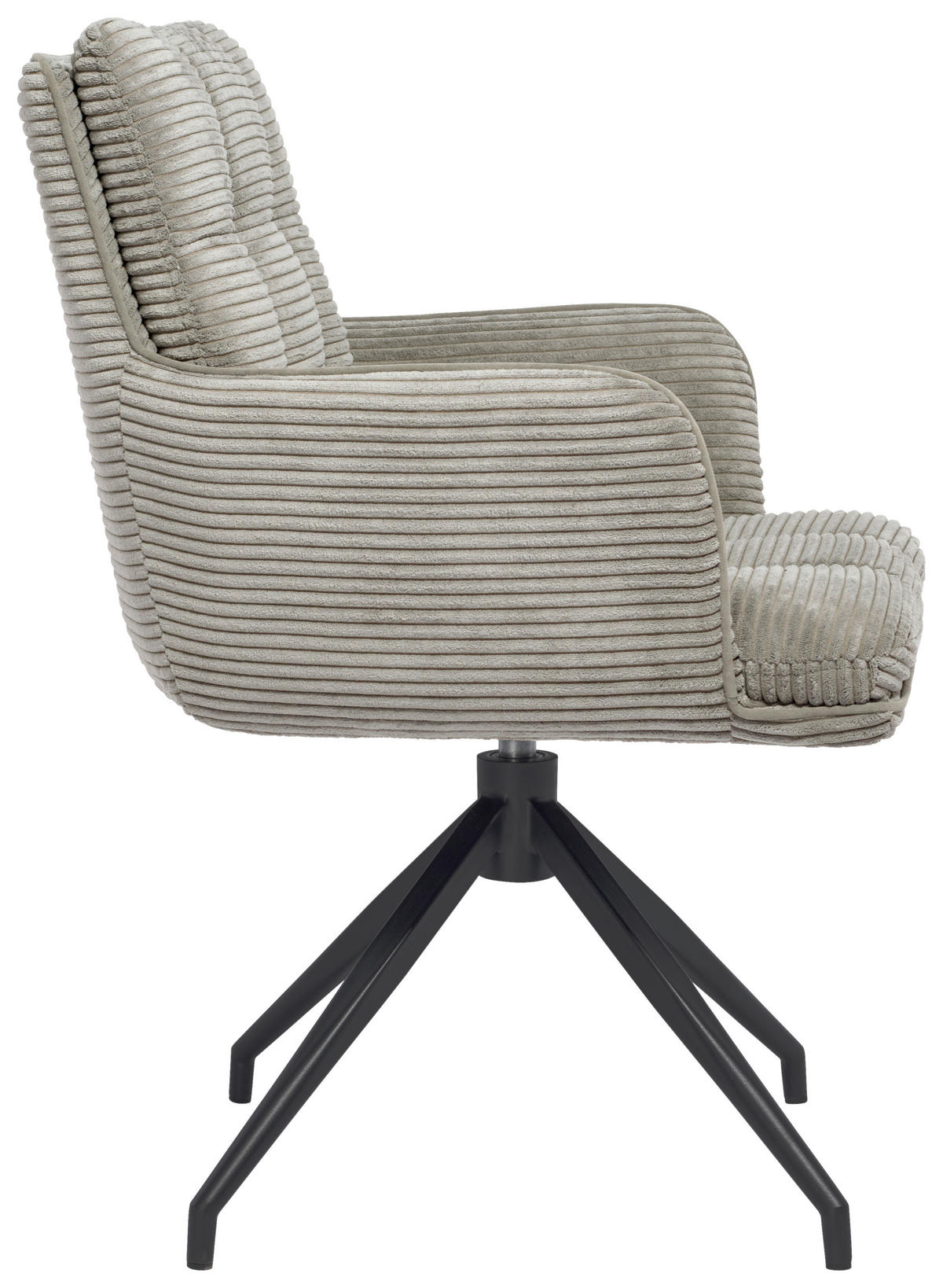 ARMLEHNSTUHL  in Eisen Cord  - Hellgrau/Schwarz, Design, Textil/Metall (66/89/64cm) - Stylife