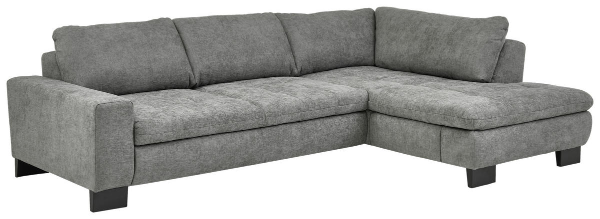 HÖRNSOFFA i chenille grå  - svart/grå, Modern, metall/textil (289/84/197cm) - Livetastic