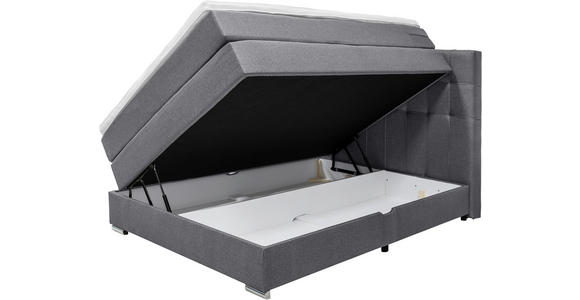 BOXSPRINGBETT 140/200 cm  in Grau  - Alufarben/Grau, KONVENTIONELL, Kunststoff/Textil (140/200cm) - Carryhome