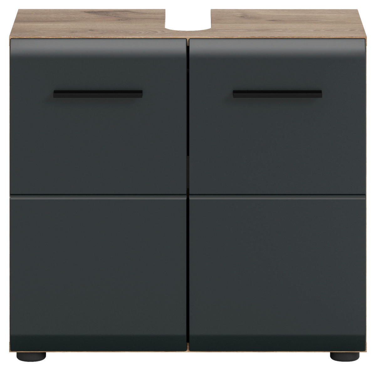 TVÄTTSTÄLLSUNDERSKÅP 60/54/30 cm  - mörk ek/svart, Basics, trämaterial/plast (60/54/30cm) - MID.YOU