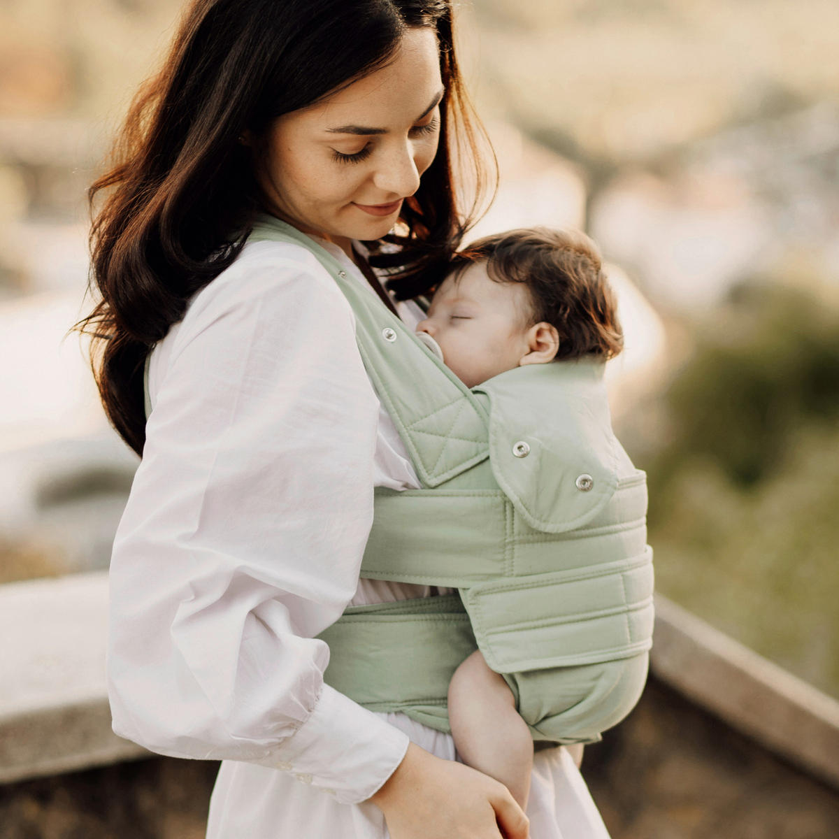 BABYTRAGE marsupi Breeze 2.0  - Salbeigrün, Basics, Textil (S/Mnull) - Wickelkinder Manduca