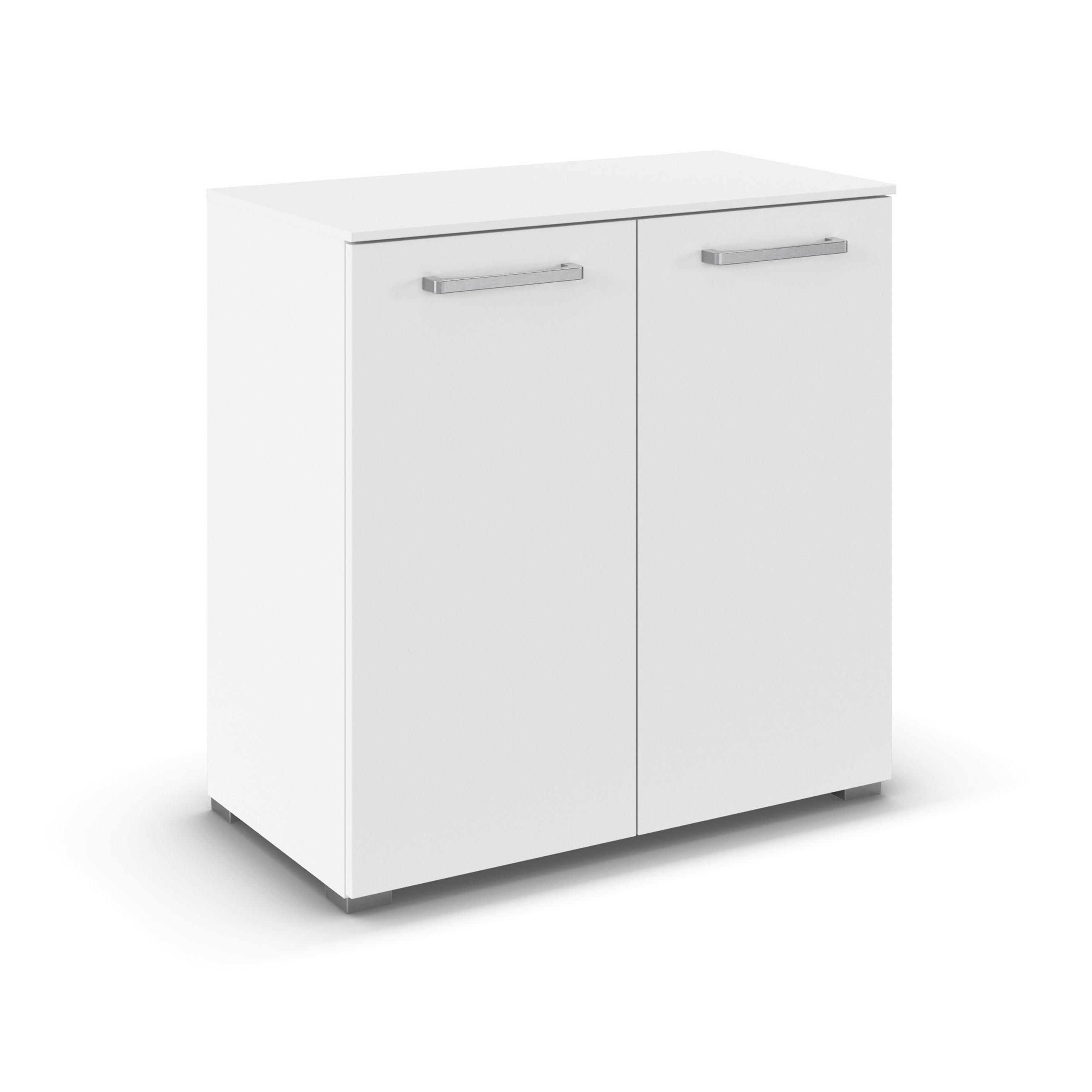 KOMMODE 80/81,1/42 cm  - Weiss/Edelstahlfarben, Basics, Holzwerkstoff/Kunststoff (80/81,1/42cm) - Novel