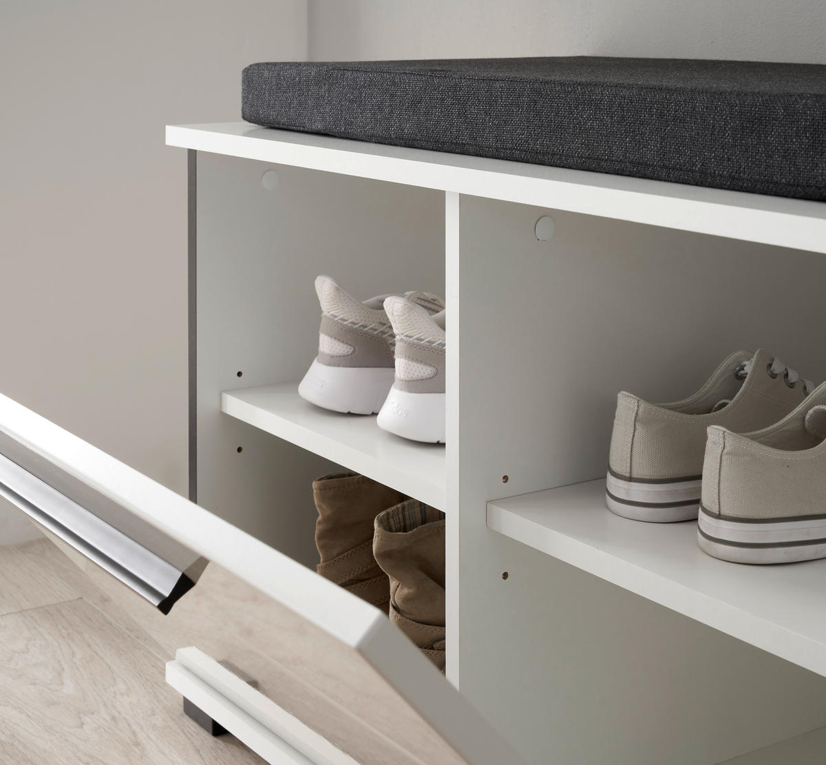 GARDEROBE 5-teilig  in 170/200/39 cm  - Weiß Hochglanz/Weiß, MODERN, Holzwerkstoff (170/200/39cm) - MID.YOU