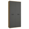 SCHUHSCHRANK Anthrazit, Eiche Artisan  - Anthrazit/Silberfarben, Basics, Holzwerkstoff/Kunststoff (90/195/35cm) - Xora
