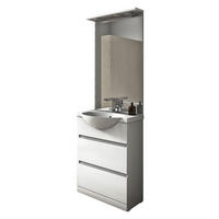 FÜRDŐSZOBA - fehér, Basics, műanyag/faalapú anyag (60/190/50cm) - Welnova
