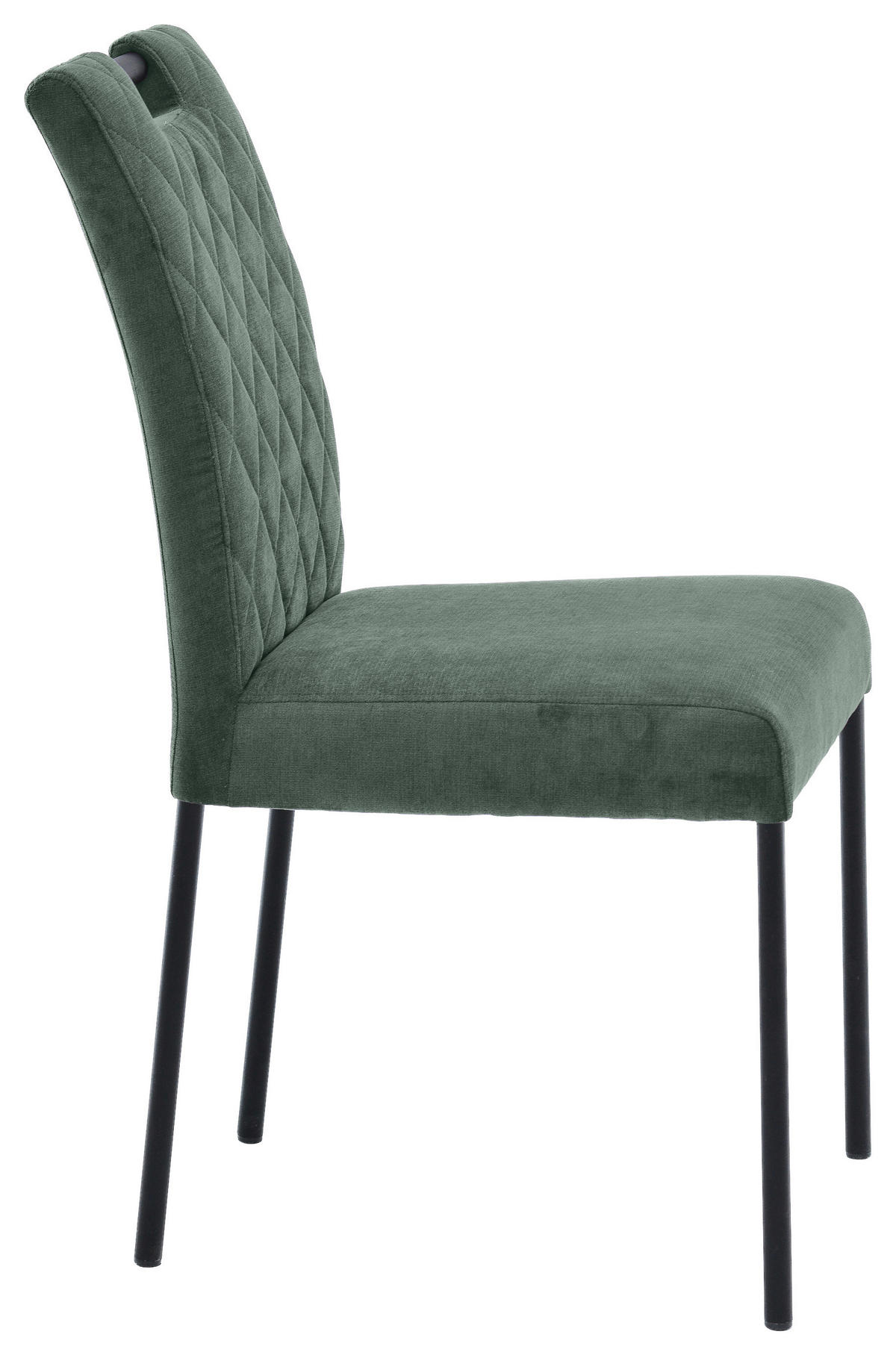 STUHL Webstoff Dunkelgrün  - Dunkelgrün/Schwarz, KONVENTIONELL, Textil/Metall (46/91/61cm) - Carryhome