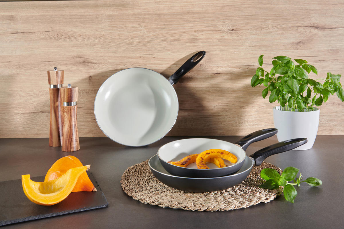 SET TAVA  3-dijelni   - antracit/krem, Basics, metal (20+24+28cm) - Homeware Profession.