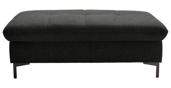 HOCKER in Textil Anthrazit - Anthrazit/Schwarz, Design, Textil (124/46/68cm) - Xora