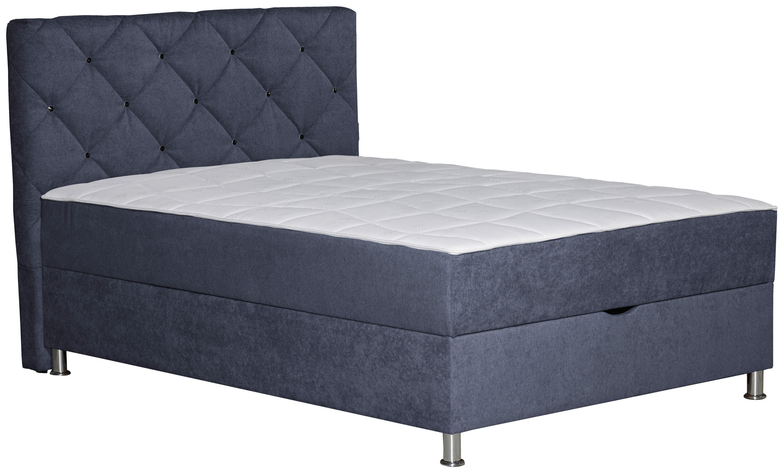 BOXBETT 120/200 cm  Anthrazit  - Chromfarben/Anthrazit, Design, Kunststoff/Textil (120/200cm) - Boxxx