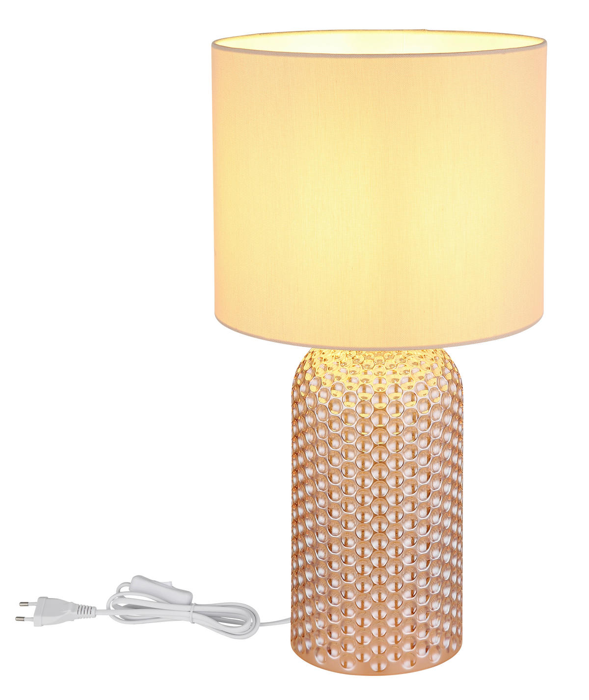 BORDSLAMPA SOFIA 26,5/50 cm   - vit/champagne, Basics, glas/textil (26,5/50cm)