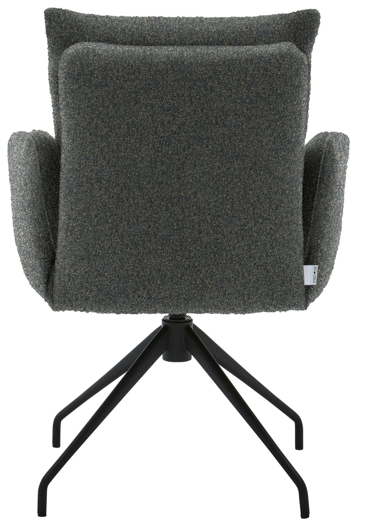 ARMLEHNSTUHL Teddystoff  - Blaugrau/Schwarz, Design, Textil/Metall (62/86/68cm) - Welnova