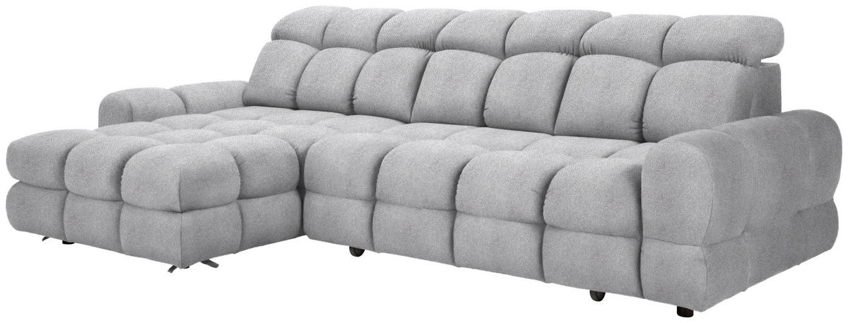 HÖRNSOFFA i velour ljusgrå  - ljusgrå/svart, Design, textil/plast (178/283cm) - Welnova