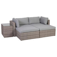 LOUNGEGARNITUR   93/65/71 cm Stahl  - Grau, Basics, Glas/Textil (93/65/71cm) - Gardenson