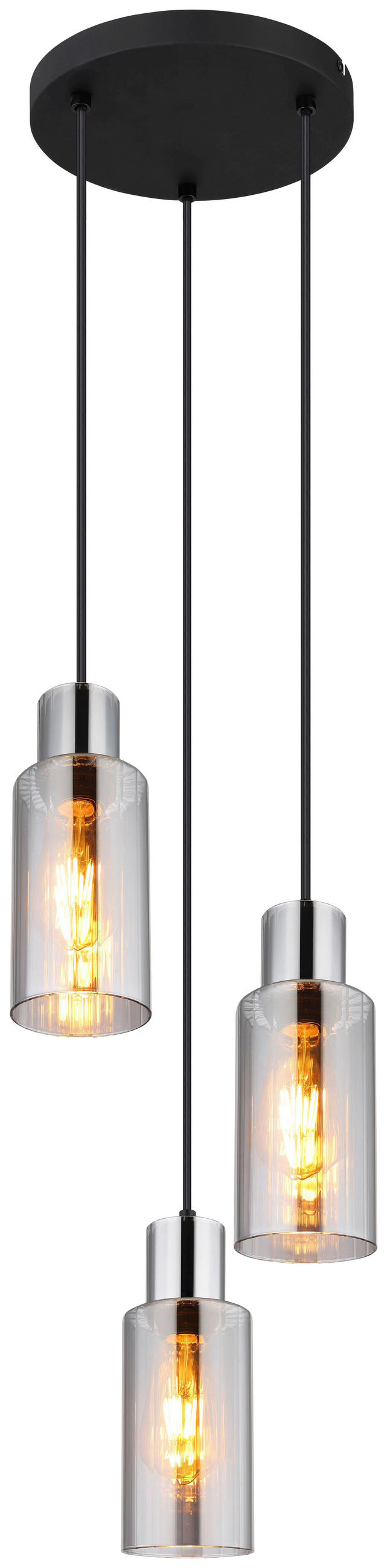 HÄNGLAMPA 32/120 cm  - svart, Basics, metall/glas (32/120cm) - Globo