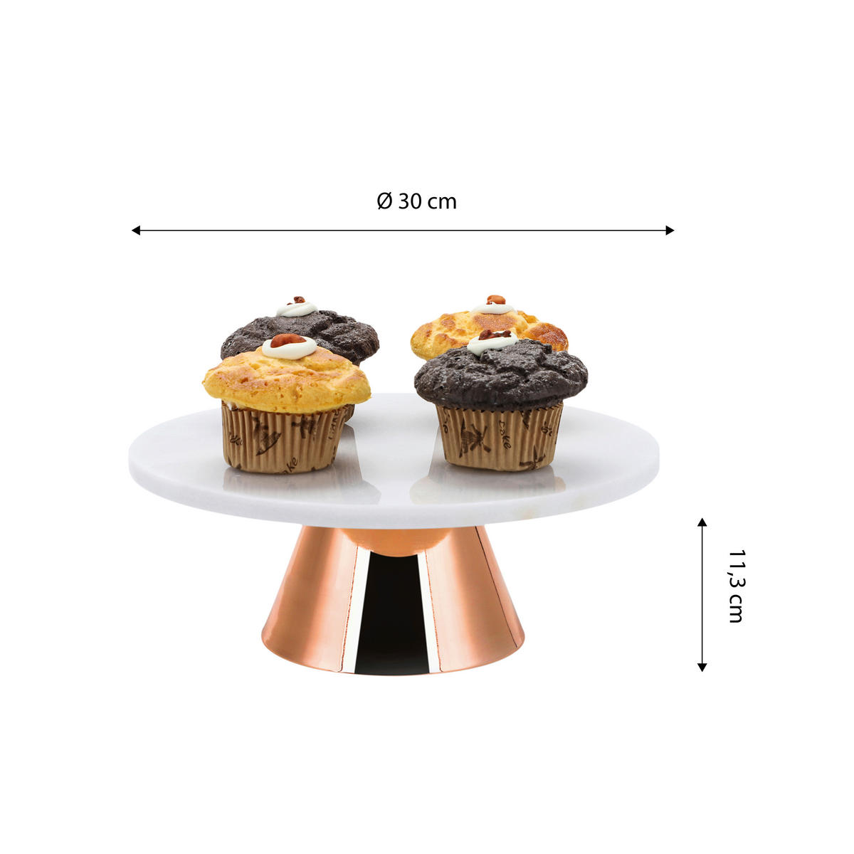 TORTENPLATTE - Kupferfarben, Basics, Stein/Metall (30cm) - Echtwerk
