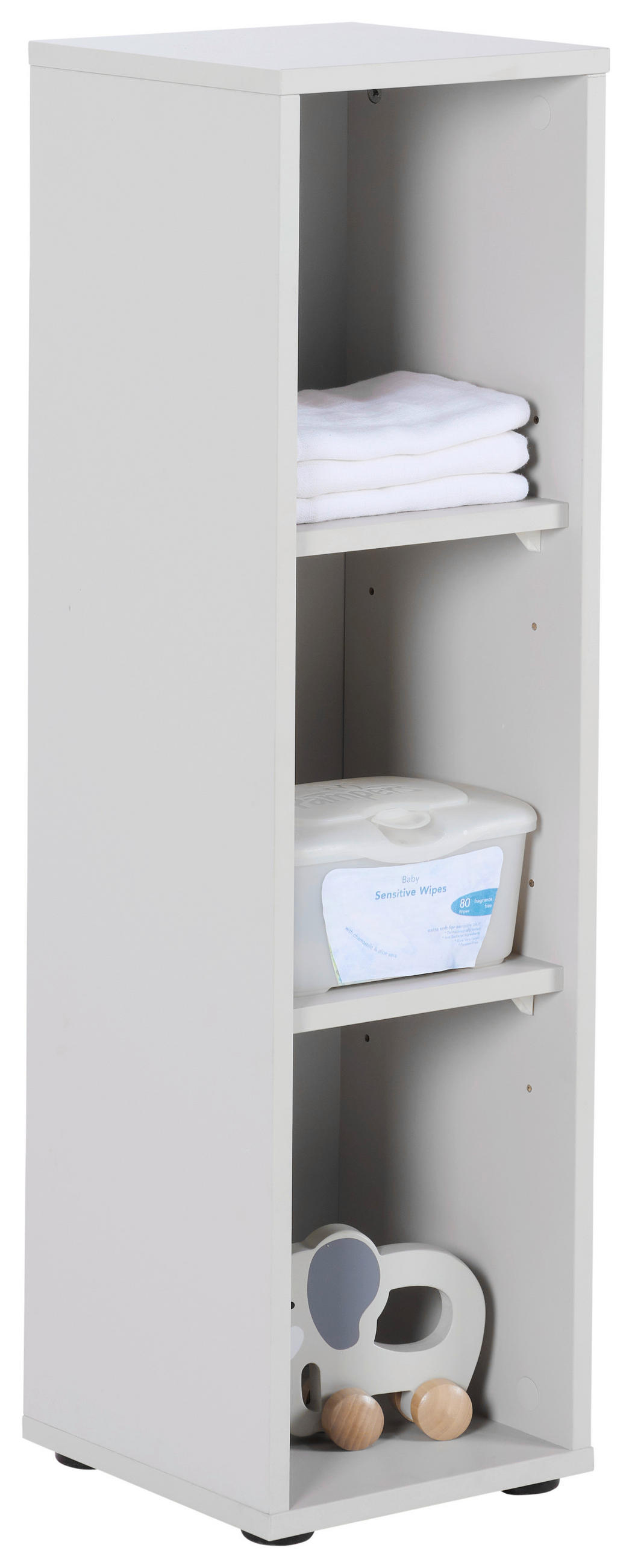 ÁLLÓ POLC BABASZOBÁBA Leo  - fekete/szürke, Trend, műanyag/faalapú anyag (25/89/25cm) - Jimmylee