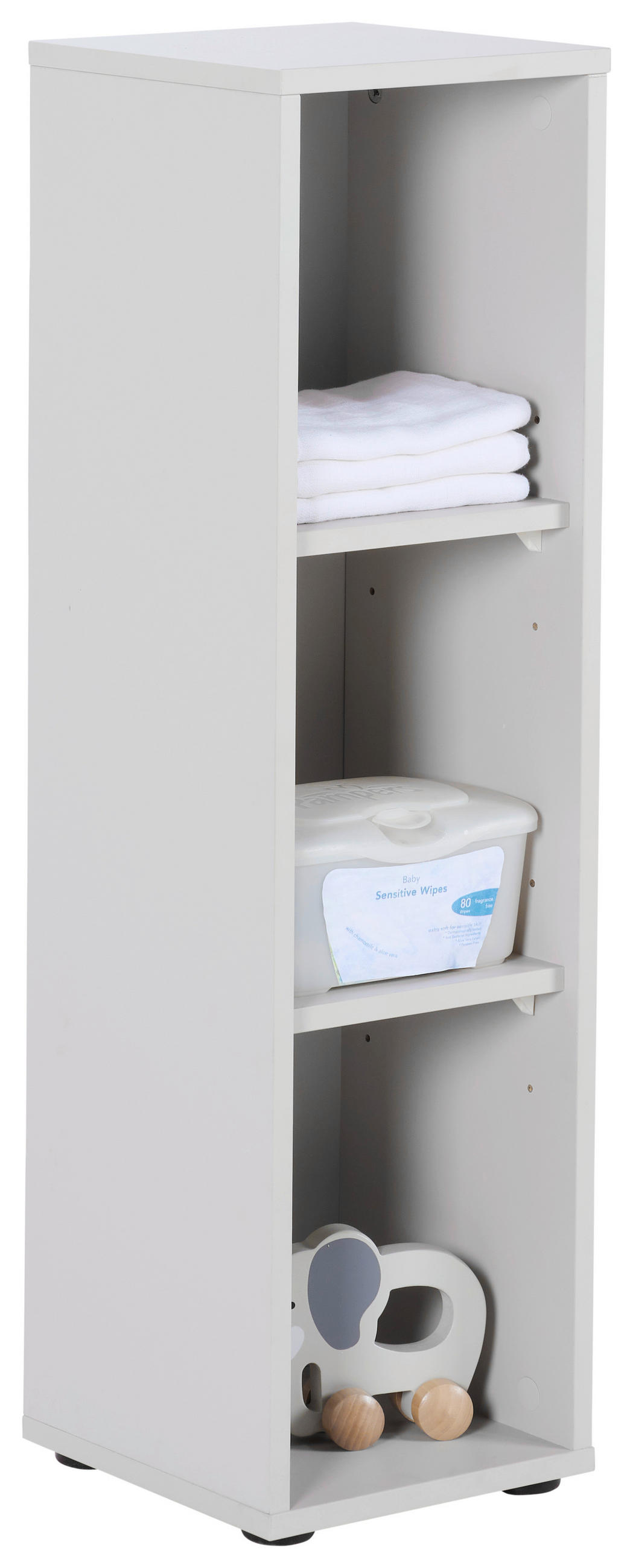 BABYUNTERSTELLREGAL Leo Grau  - Schwarz/Grau, Trend, Holzwerkstoff/Kunststoff (25/89/25cm) - Jimmylee