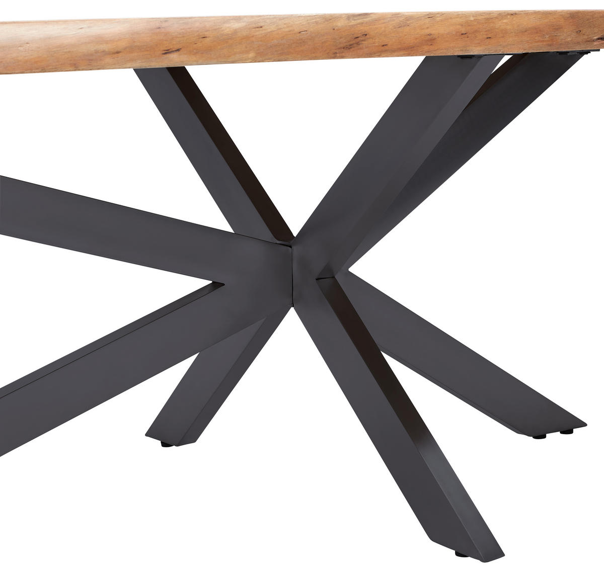 ESSTISCH in Holz, Metall 200/100/76 cm  - Schwarz/Akaziefarben, ROMANTIK / LANDHAUS, Holz/Metall (200/100/76cm) - Landscape