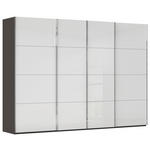 SCHWEBETÜRENSCHRANK  in Graphitfarben, Weiß  - Chromfarben/Graphitfarben, Design, Glas/Holzwerkstoff (316/223/68cm) - Novel