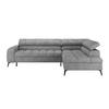 ECKSOFA Grau  - Schwarz/Grau, Trend, Kunststoff/Textil (261/203cm) - Livetastic