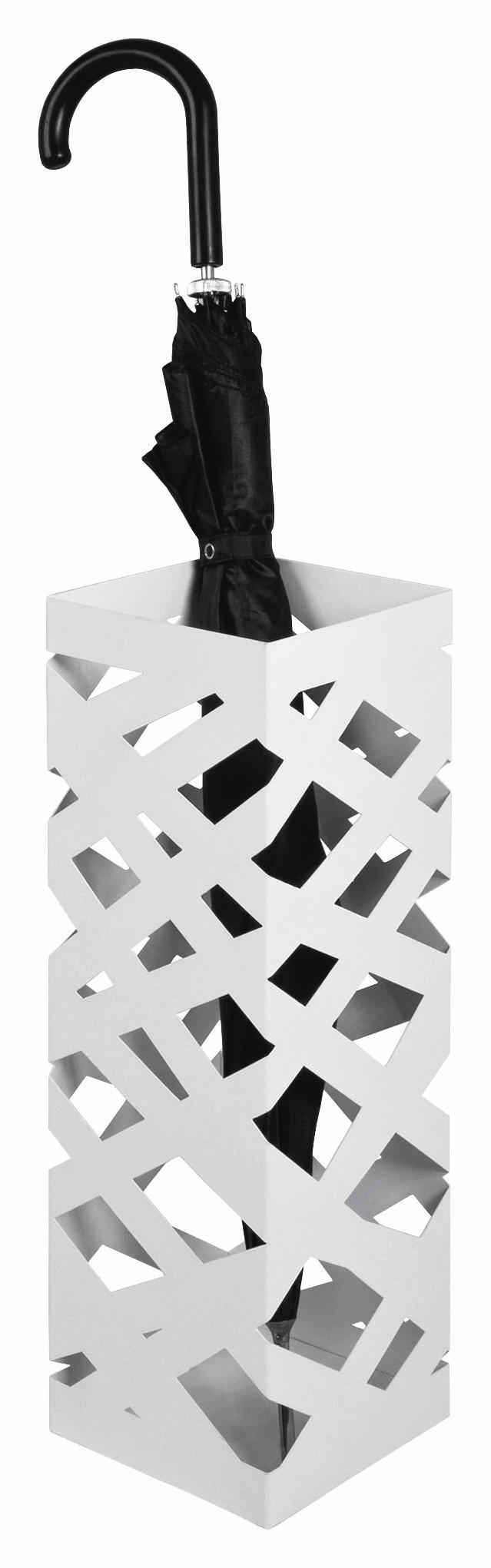 STOJAN NA DEŠTNÍKY, bílá - bílá, Design, kov (16/48/16cm)