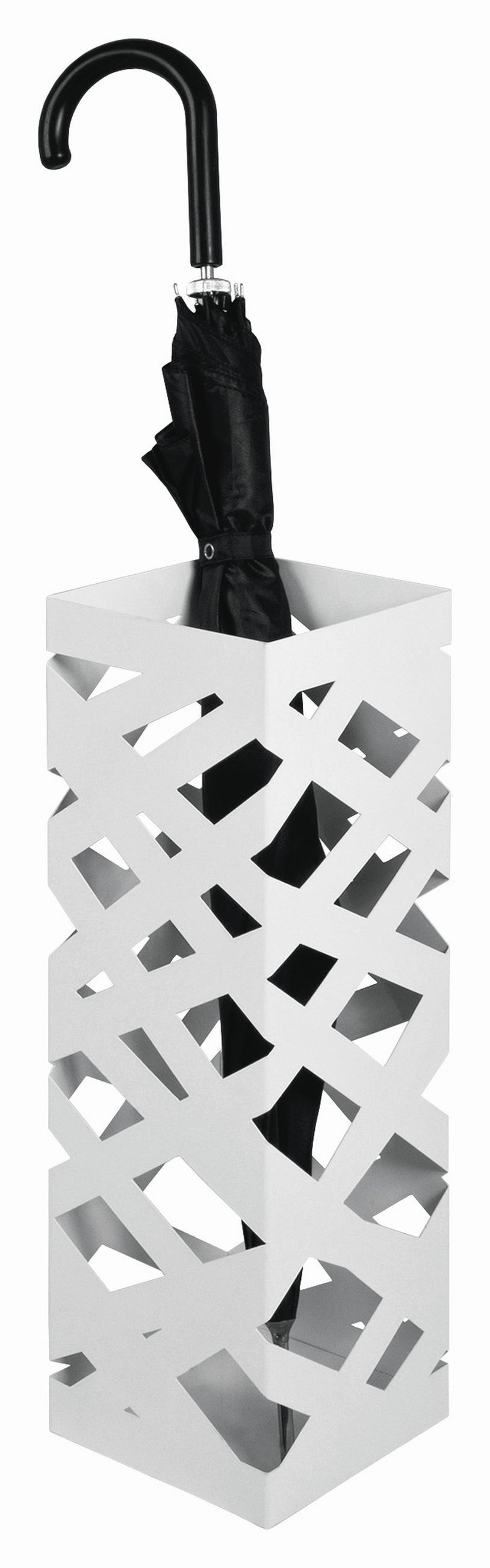 STOJAN NA DEŠTNÍKY, bílá - bílá, Design, kov (16/48/16cm)