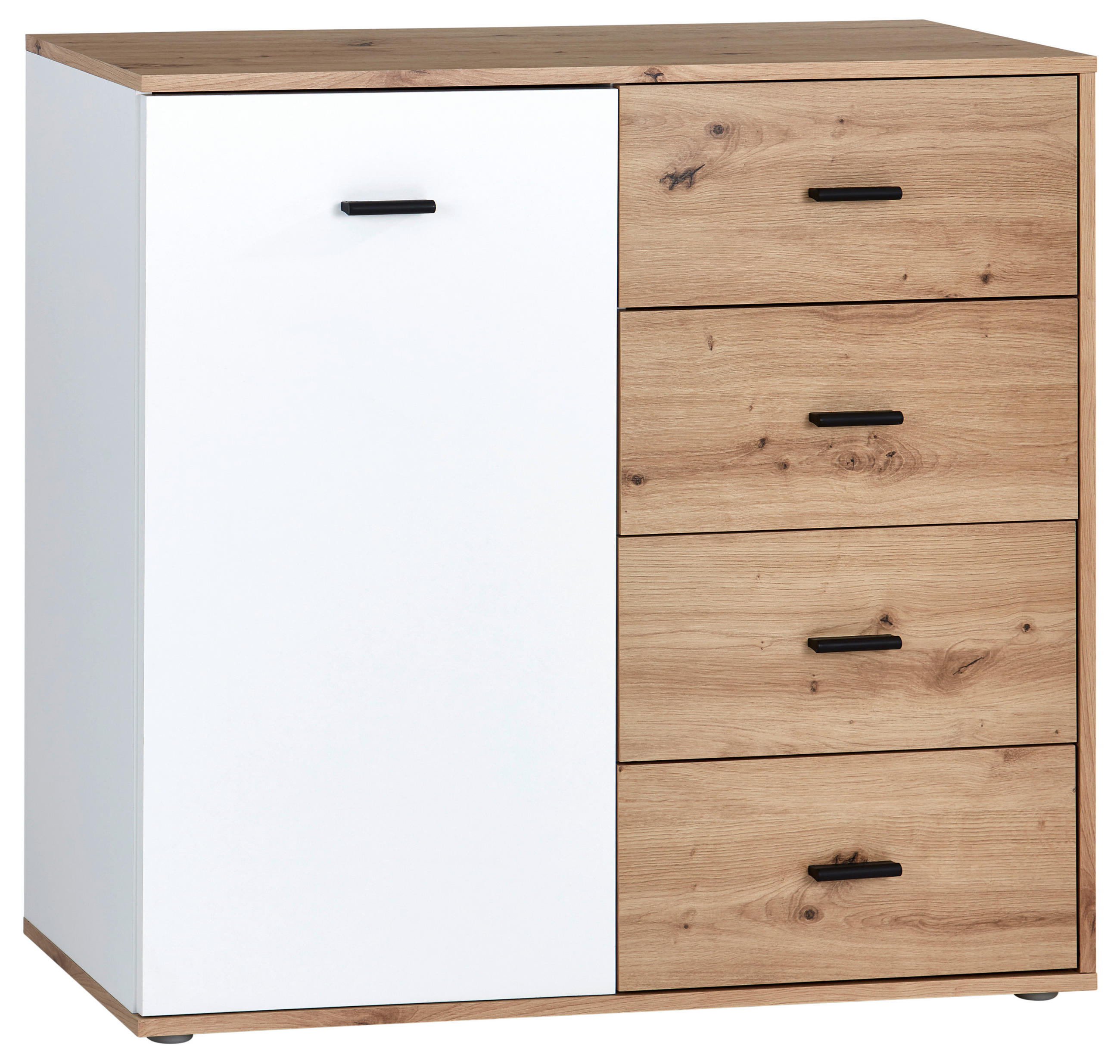 Kommode B: 96 Cm Tim, Artisan Eiche Dekor/weiß