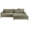 ECKSOFA in Flachgewebe Grün  - Schwarz/Grün, Design, Textil/Metall (272/190cm) - Lomoco