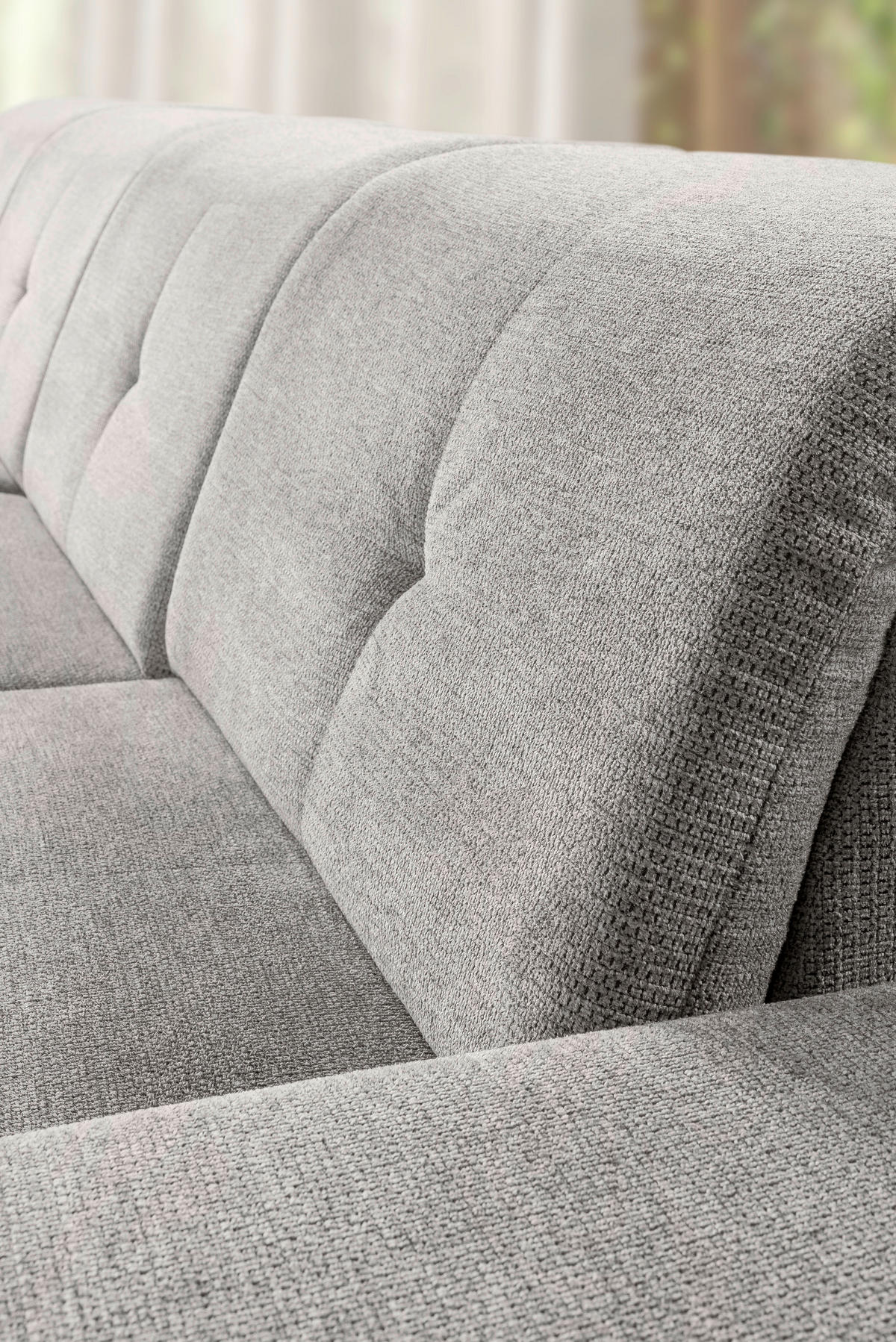 WOHNLANDSCHAFT Taupe Chenille  - Taupe/Grau, KONVENTIONELL, Kunststoff/Textil (188/340/240cm) - Carryhome