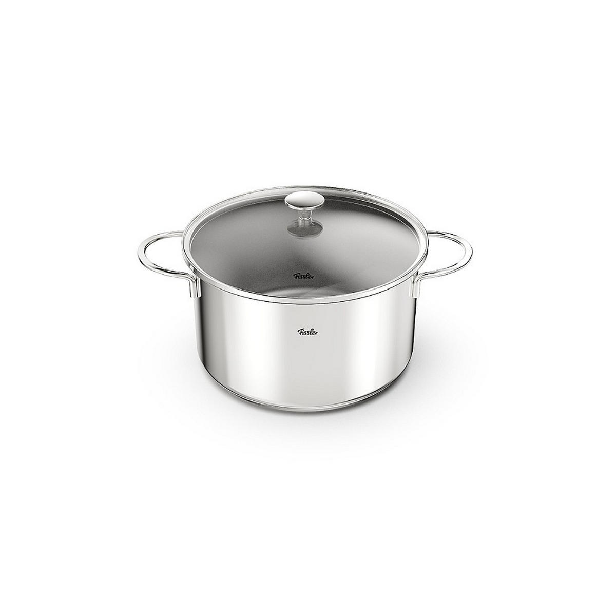 KOCHTOPFSET Leviro 4-teilig  - Edelstahlfarben/Schwarz, Basics, Metall - Fissler