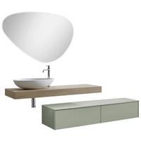 BADEZIMMER 6-teilig  in 162 cm  - Eichefarben/Olivgrün, MODERN, Keramik/Holzwerkstoff (162cm) - Celina Home