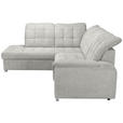ECKSOFA Beige Chenille  - Chromfarben/Beige, KONVENTIONELL, Kunststoff/Textil (205/260cm) - Carryhome