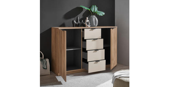 SIDEBOARD DANAO in 140/90/38 cm - Kaschmir/Eichefarben, Design, Holzwerkstoff/Metall (140/90/38cm) - Xora