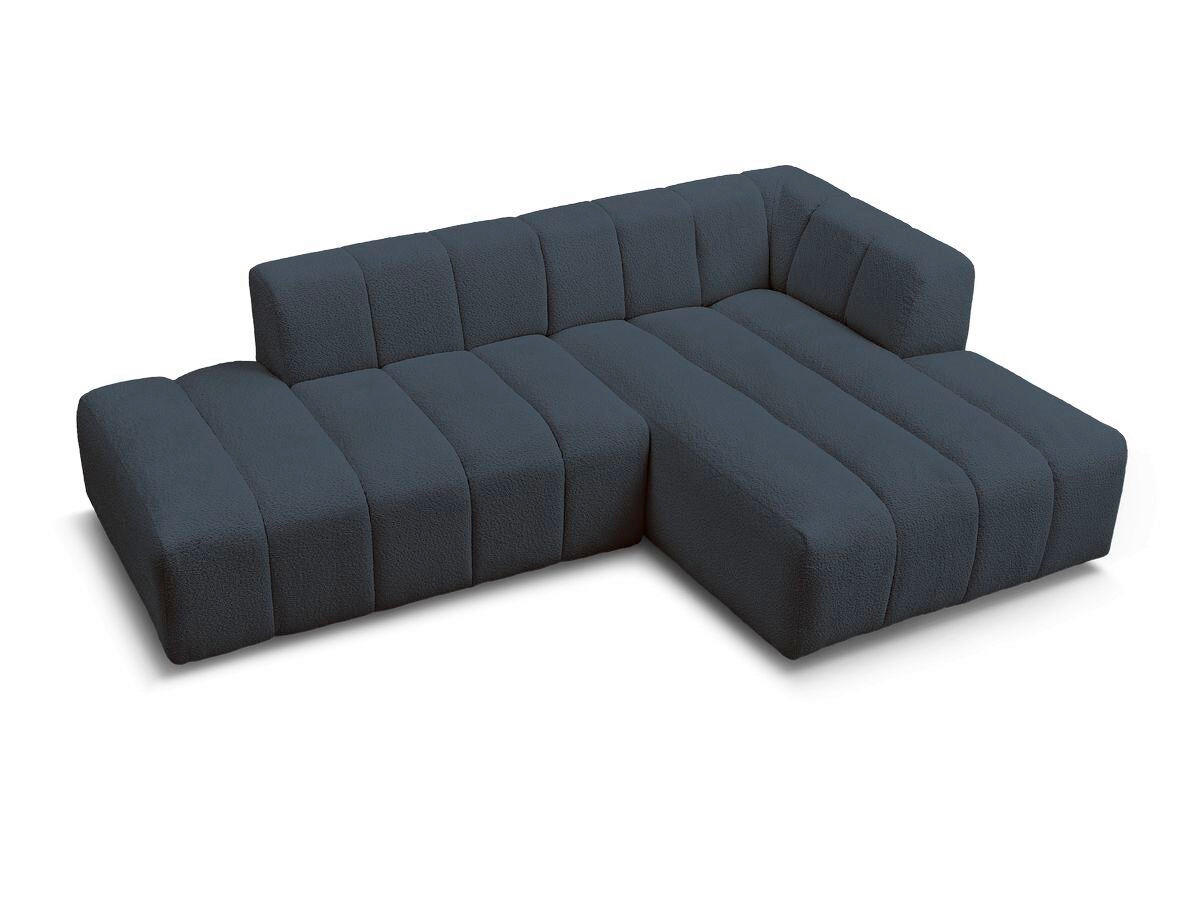 ECKSOFA  ANNECY Dunkelblau Bouclé  - Schwarz/Dunkelblau, MODERN, Kunststoff/Textil (262/170cm)